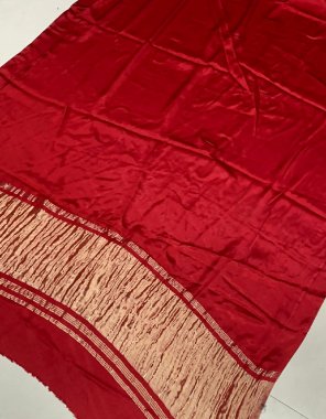 red gajji soft silk lagdi patta | length - 6.30 | width - 44 inches fabric plain work festive 