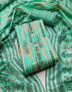 green top -  cotton printed suits ( 2.10 m) | bottom - cotton ( 2.5 m) | dupatta - cotton printed ( 2m) fabric printed work ethnic 