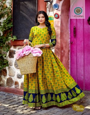 yellow rayon print with embroidery work ( liva approved )  fabric embroidery work festive 