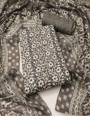 grey top - cotton printed suits ( 2.10m) | bottom - cotton (2.4m) | dupatta - cotton print ( 2 m)  fabric printed work ethnic 