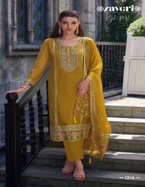 yellow top - soft organza embroidery work | dupatta - soft organza with embroidery| bottom - heavy silk | size - l ( 40 ) | xl ( 42 ) | xxl ( 44 )  fabric embroidery work casual 
