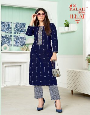 navy blue top - cotton print with tie pattern | bottom - cotton print pant style fabric printed work ethnic 