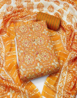 orange top - cotton printed suits ( 2.10m) | bottom - cotton ( 2.4 m) | dupatta - cotton print ( 2m) fabric printed work festive 