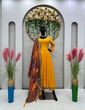 yellow top - malay satin | inner - micro |stitch - m ( 38 ) | l ( 40 ) | xl ( 42 ) | pant - malay satin | stitch - full stitch upto 44 with elastic | dupatta - chinon silk with digital printed real mirror work with four side lace border  fabric plain work party wear 