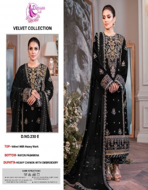 black top - velvet with embroidery| bottom - heavy rayon pashmina | dupatta - heavy chinon with embroidery fabric embroidery work festive 