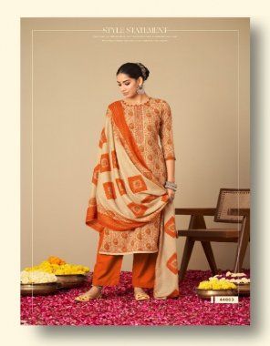 orange top - pashmina print with embroidery & lace patti work | dupatta - pashmina shawl print and arca lace | bottom - pashmina fabric printed work casual 
