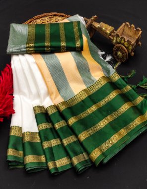 dark green kota matty weaving saree with zari weaving border fabric weaving work festive 