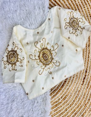 white makhana silk | sleeves - 10 inch + | pad - yes | height - 15 inch fabric handwork work festive 