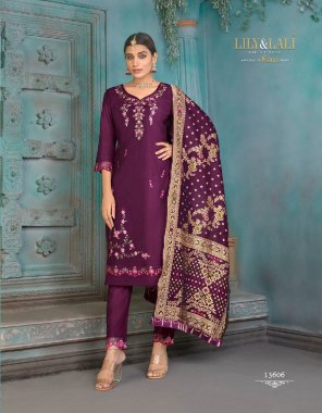 purple top - handwork and embroidery on viscose fabrics organza cutwork lace on daman and sleeves | dupatta - jacquard dupatta with meena and fancy lace | pant - organza cut work lace on viscose fabric  fabric embroidery work party wear 