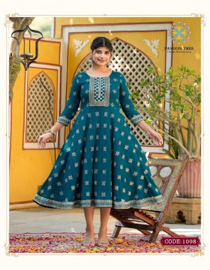 blue rayon fancy embroidery work gold prints | length - 48 to 50 fabric embroidery work festive 