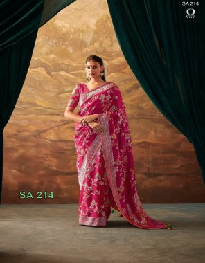 pink pure viscose dola silk with paithani border  fabric weaving work casual 