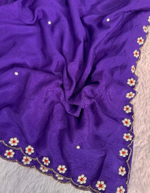 purple soft chinon with zardosi work | blouse - plain silk red blouse fabric zardosi work work ethnic 