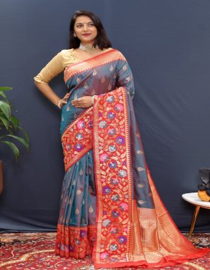 grey paithani pure silk handloom saree with pure jari  fabric weaving work festive 