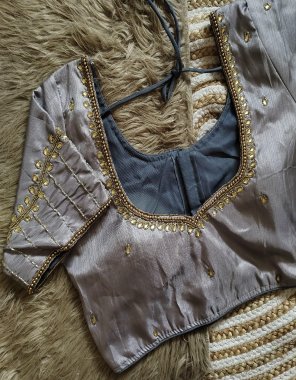 grey muska silk | sleeves - 10 inch + | pad - yes | height - 15 inch  fabric handcrafted work ethnic 