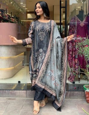 grey muslin with digital printed | inner - butter crepe | length - 49 inches | pant - muslin fabric with digital printed |dupatta - muslin digital printed with fancy less border ( 2.30 m)  | size - m ( 38 ) | l ( 40 ) | xl ( 42 ) | xxl ( 44 ) | xxxl ( 46 ) |4xl ( 48 ) | 5xl ( 50 ) | 6xl ( 52 ) fabric printed work ethnic 