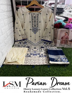 white top - lawn cotton | bottom - lawn cotton | dupatta - cotton ( 2.25 m) fabric printed work casual 