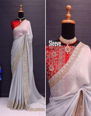 white saree - rangoli silk | blouse - unstitched banglory silk with embroidery work  fabric embroidery work ethnic 