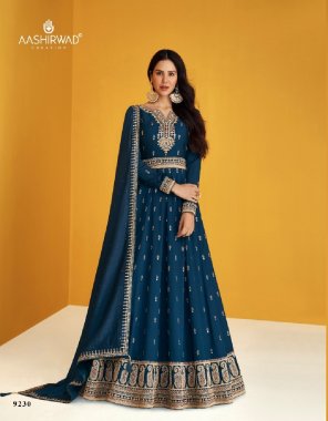 navy blue top - heavy faux georgette with embroidery sequance with coding work | sleeves - heavy faux georgette embroidery sequance work codding work | dupatta - heavy faux georgette with 4 side embroidery sequance with coding work | inner - heavy santoon silk | bottom cut - 2.25 m | top inner - heavy santoon joint top | length - max upto 58