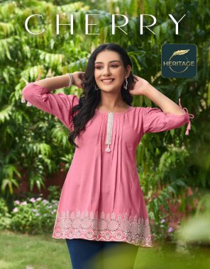 baby pink rayon | l ength - 20 fabric embroidery work ethnic 
