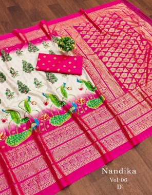 pink soft pure dola silk kalamkari patola digital printed  fabric printed work festive 