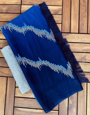 navy blue padding silk with gliter seqaunce with embroidery work | blouse - silver gota  fabric sequance work festive 