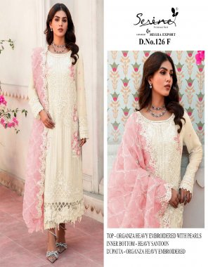 pink top - organza heavy embroidered with pearls | inner bottom - heavy santoon | dupatta - organza heavy embroidered ( pakistani copy ) fabric embroidery work ethnic 