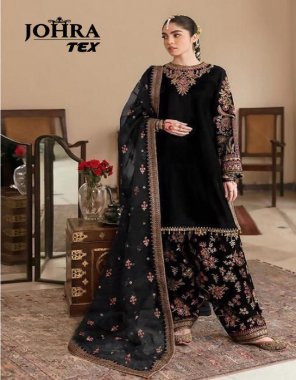 black top - 9000 velvet with embroidery work | dupatta - butterfly net with work | bottom - velvet embroidery work  fabric embroidery work casual 