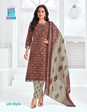 brown top - pure  cotton printed (2.50 m ) | bottom - pure cotton printed ( 2.00 m ) | dupatta - pure cotton printed ( 2.25 m) fabric printed work party wear 