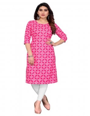 pink crepe | length - 42 inch fabric printed work festive 
