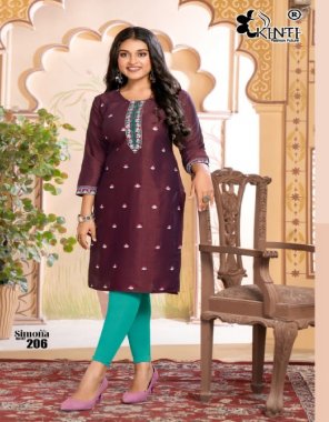 wine rayon two tone with staight fancy embroidery work | length - 40