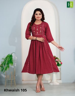 maroon heavy bombay rayon | ghera with embroidery and stitching patterns fabric embroidery  work casual 