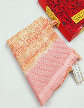 baby pink georgette printed  fabric printed work festive 