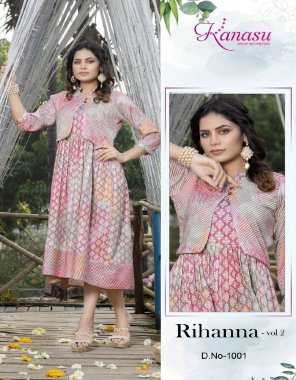 baby pink heavy rayon capsule print ( 14kg) | length - 45 / flair - 42 fabric printed work ethnic 