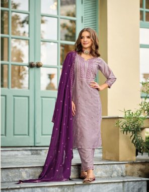 purple top - premium silk with embroidery | bottom - heavy silk with embroidery work | dupatta - premium silk with embroidery work | size - xl ( 42 ) | xxl ( 44 ) fabric embroidery work casual 