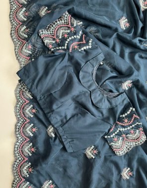 black silk organza sequance work | blouse - sequance work ( unstitched blouse ) fabric sequance work festive 