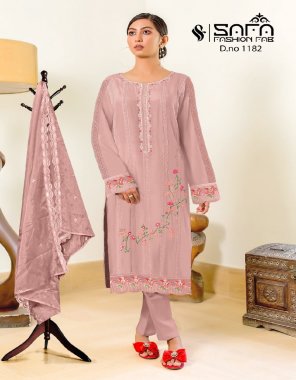 baby pink top - heavy georgette | bottom - cotto stractable | inner - heavy fabrics | dupatta  - designer dupatta  ( pakistani copy ) fabric embroidery work festive 