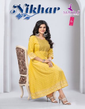 yellow pure heavy liva approved viscose ( rayon ) with embroidery with fully  interlock umbrella | length - 46 