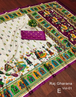 purple soft pure dola silk kalamkari patola digital printed fabric digital printed  work festive 