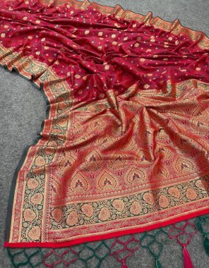 rani rama  satin pure banarasi silk  fabric weaving work ethnic 