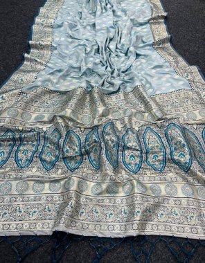 firozi  satin pure banarasi silk  fabric weaving work festive 