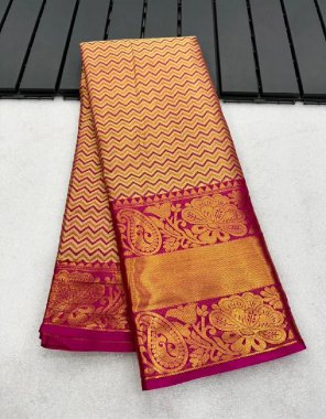 pink pure kanjivaram silk with zari weaving with rich pallu fabric zari weaving work ethnic 