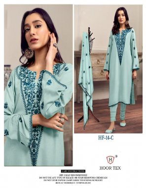 sky blue top - georgette | inner - santoon | bottom - imported cotton stretchable | dupatta - organza  fabric embroidery work party wear 
