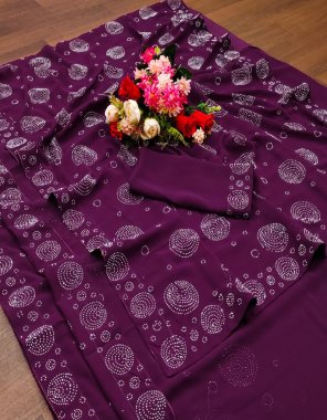 purple fox georgette with diamond work | blouse - fox georgette  fabric diamond work  work ethnic 