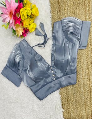 grey metalic jimmy choo | sleeves - 8 inch + | pad- yes  | height -  15 inch fabric plain work ethnic 