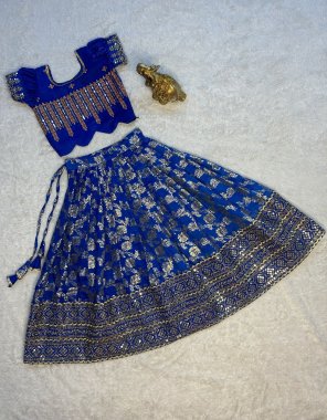 navy blue blouse - banglori satin with sequance embroidery | lehenga - soft nylon weaving silk with heavy sequance thread work | linning / inner - micro cotton fabric weaving work festive 