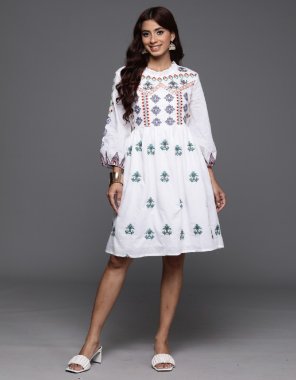 white cotton | motifs embroidered a line fabric embroidery work festive 