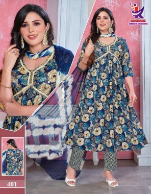 navy blue top - heavy rayon foil print | bottom - heavy rayon print | dupatta - nazneen fancy dupatta work - sequance embroidered | length - ( top - 46 inch ) | ( bottom - 38 - 39 inch ) / ( dupatta - 2.0 m)  fabric printed work casual 