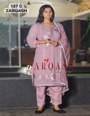 pink top - fox georgette embroidered | bottom - viscose silk | inner - heavy fabric | dupatta - organza patch work and embroidered ( pakistani copy )  fabric embroidery work party wear 