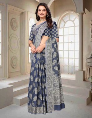 grey saree - cotton linen | blouse - cotton linen  fabric chikankari work festive 
