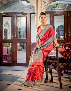 red rich banarasi silk with zari weaving fabric weaving work festive 